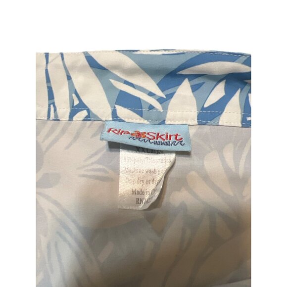 Ripskirt Hawaii Blue & White Floral Print Wrap Skirt Hook and Loop Size XXL - Picture 5 of 5